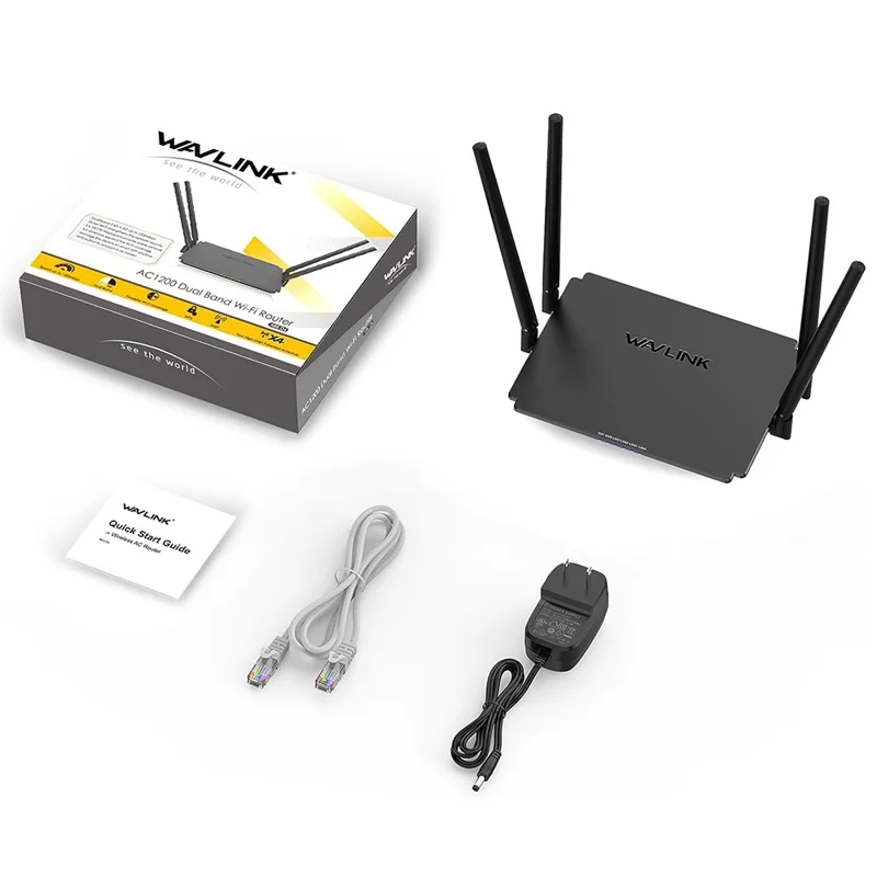 WAVLINK WS-WN532A3-B AC1200M Wireless Routers WPA2-PSK 300Mbps Dual Band Wireless Repeater with 4 Antennas - EU Plug