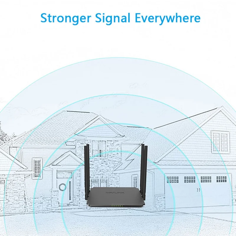 WAVLINK WS-WN532A3-B AC1200M Wireless Routers WPA2-PSK 300Mbps Dual Band Wireless Repeater with 4 Antennas - EU Plug