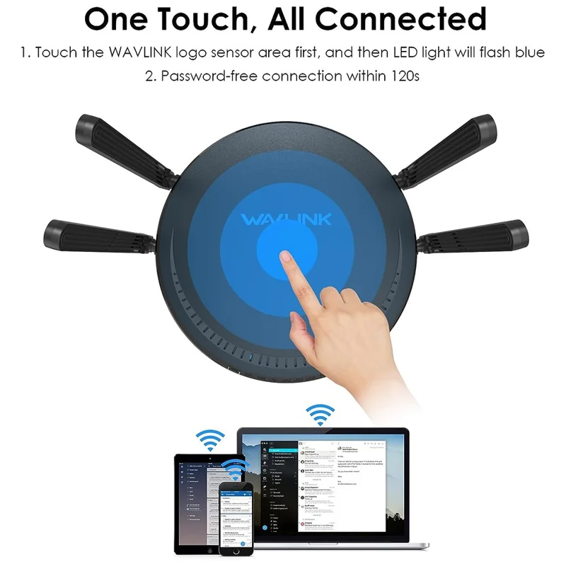 WAVLINK WS-WN531MX3-A AX3000 WiFi 6 Wireless Routers Dual Band Wireless Repeater Wider Coverage with 4 Antennas - AU Plug