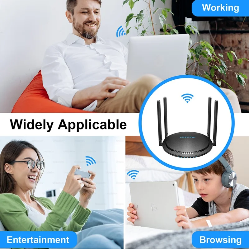 WAVLINK WS-WN531MX3-A AX3000 WiFi 6 Wireless Routers Dual Band Wireless Repeater Wider Coverage with 4 Antennas - AU Plug