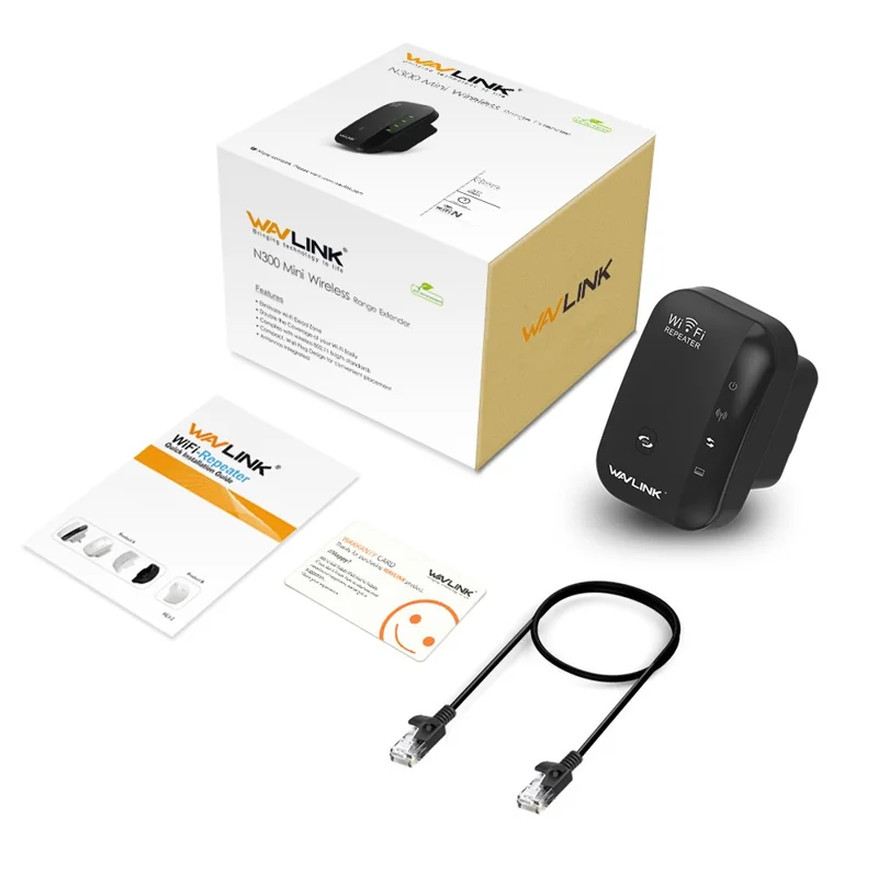 WAVLINK WN560N2 WPS Protection Amplifier WiFi Repeater 2.4G N300 WiFi Extension Repeater with 3dBi Internal Antenna - UK Plug