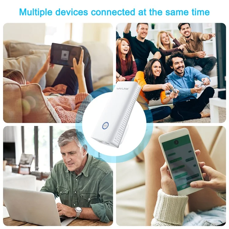 WAVLINK WN583A6 2100M Gigabit WiFi Router 2.4GHz / 5GHz Dual Band Wireless Network Repeater - UK Plug