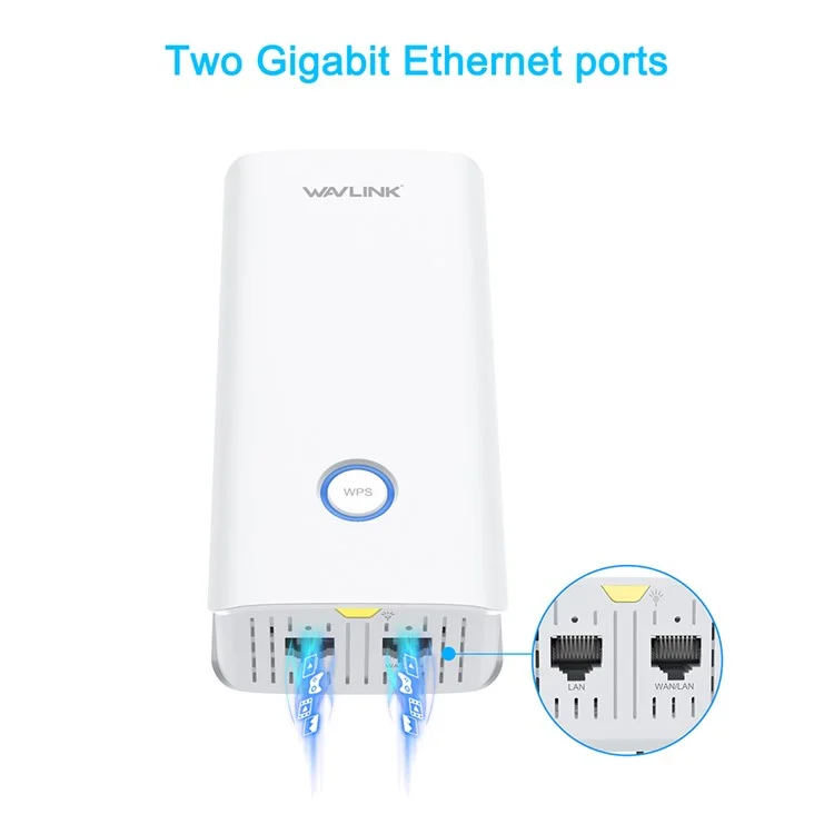 WAVLINK WN583A6 2100M Gigabit WiFi Router 2.4GHz / 5GHz Dual Band Wireless Network Repeater - UK Plug