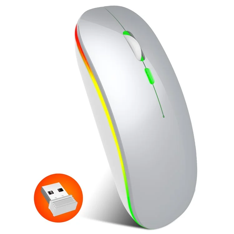 M40 2.4G Computador de Computadora Inalámbrica Ruso Con Receptor USB Nano - Plata