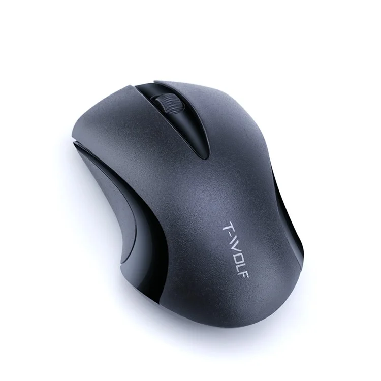 T-WOLF Q2 Portable Computer Mice for PC Notebook Laptop Wireless Mouse - Black