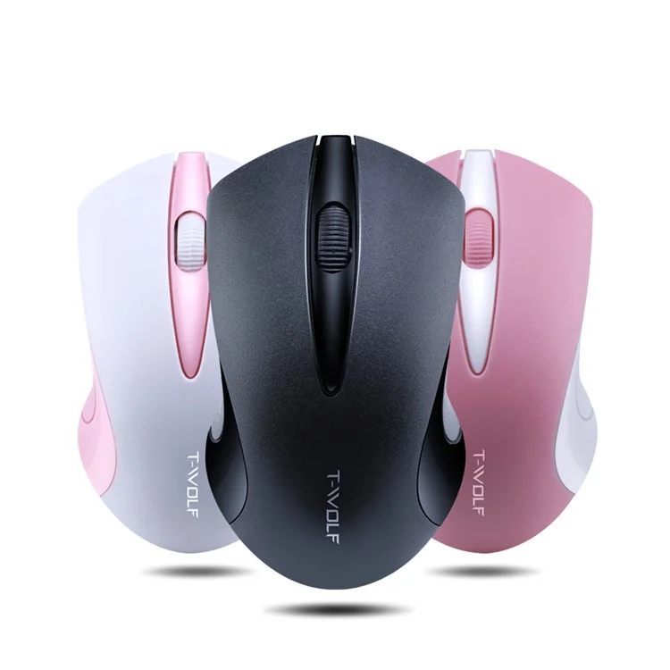 T-WOLF Q2 Portable Computer Mice for PC Notebook Laptop Wireless Mouse - Black