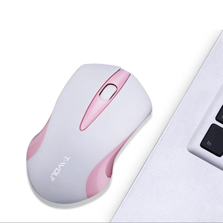 Souris d'ordinateur portable sans fil T-WOLF Q2 pour PC portable - Blanc
