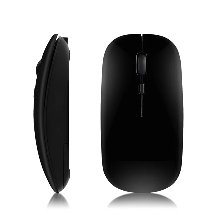 Recarregável Tranquilo 2.4G Mouse Sem Fio Camundongos Portáteis Para O Laptop Do Caderno Do PC - Preto