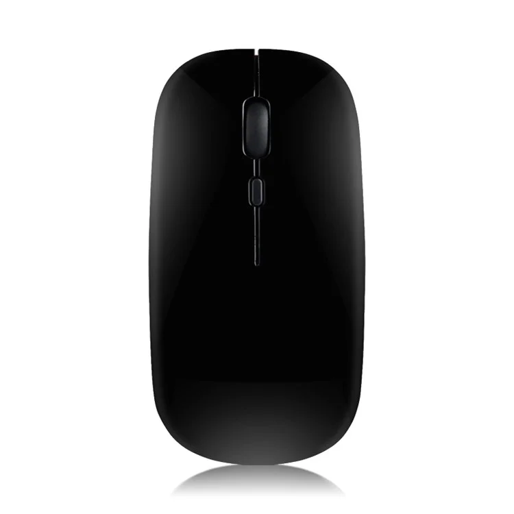 Recarregável Tranquilo 2.4G Mouse Sem Fio Camundongos Portáteis Para O Laptop Do Caderno Do PC - Preto