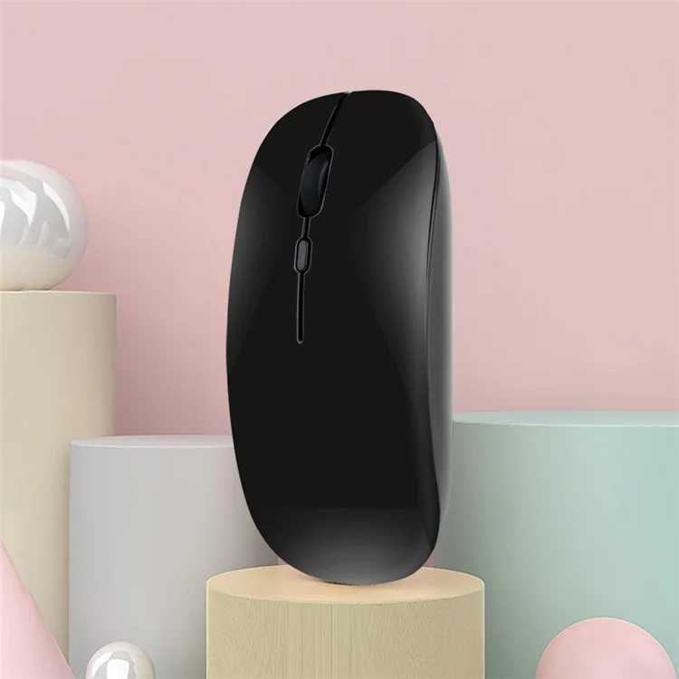 Recarregável Tranquilo 2.4G Mouse Sem Fio Camundongos Portáteis Para O Laptop Do Caderno Do PC - Preto