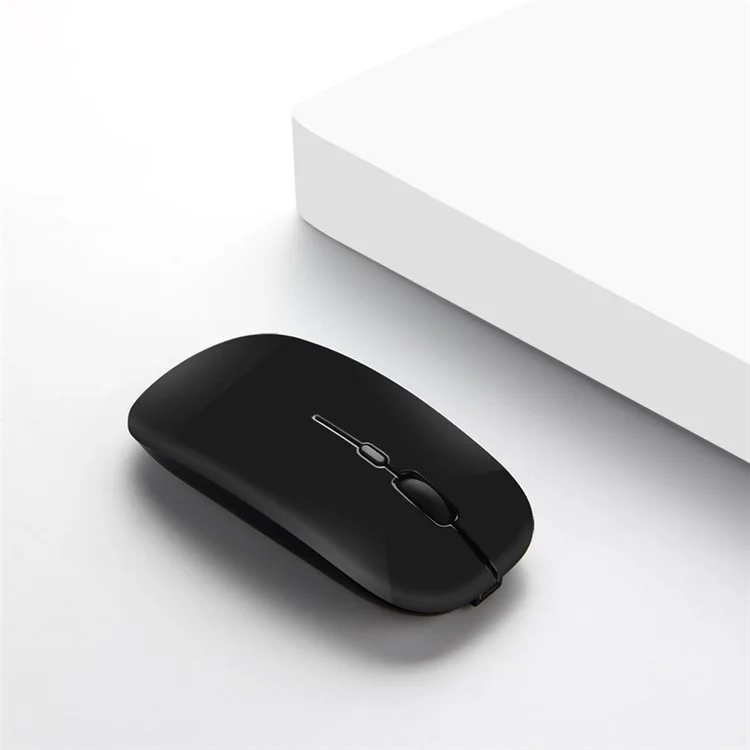 Recarregável Tranquilo 2.4G Mouse Sem Fio Camundongos Portáteis Para O Laptop Do Caderno Do PC - Preto