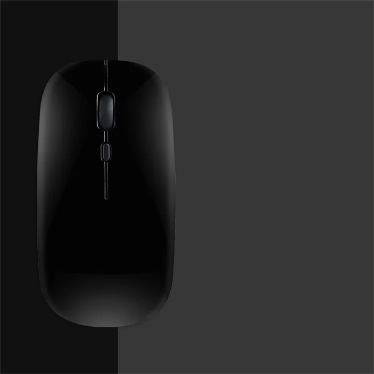 Recarregável Tranquilo 2.4G Mouse Sem Fio Camundongos Portáteis Para O Laptop Do Caderno Do PC - Preto