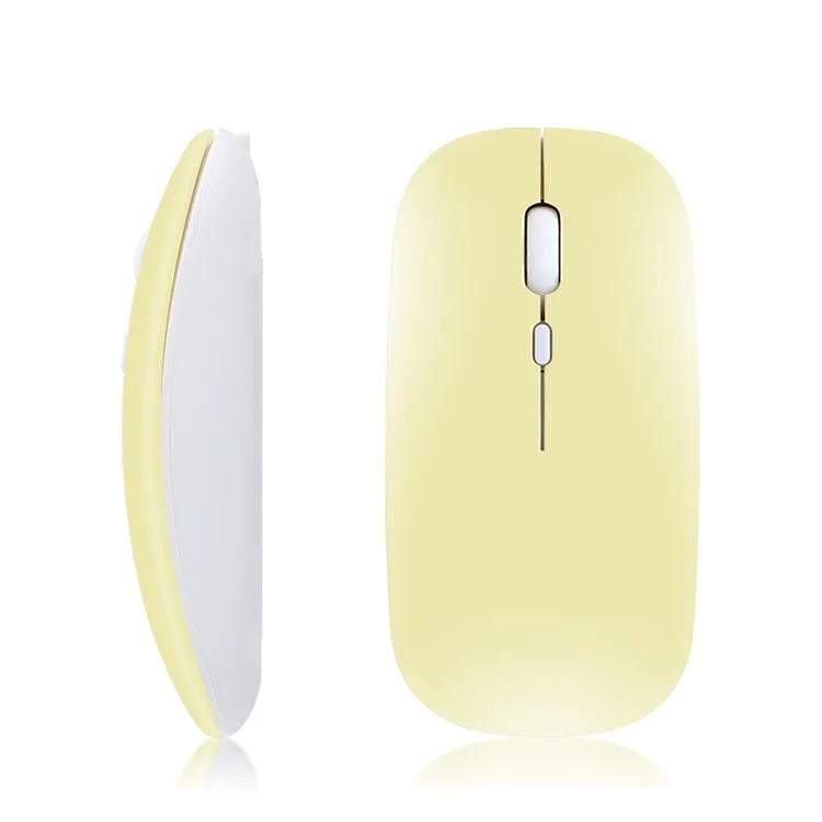 Rechargeable Quiet 2.4G Wireless Mouse Portable Computer Mice for PC Notebook Laptop - Yellow