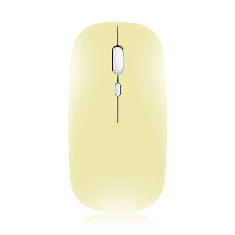 Rechargeable Quiet 2.4G Wireless Mouse Portable Computer Mice for PC Notebook Laptop - Yellow
