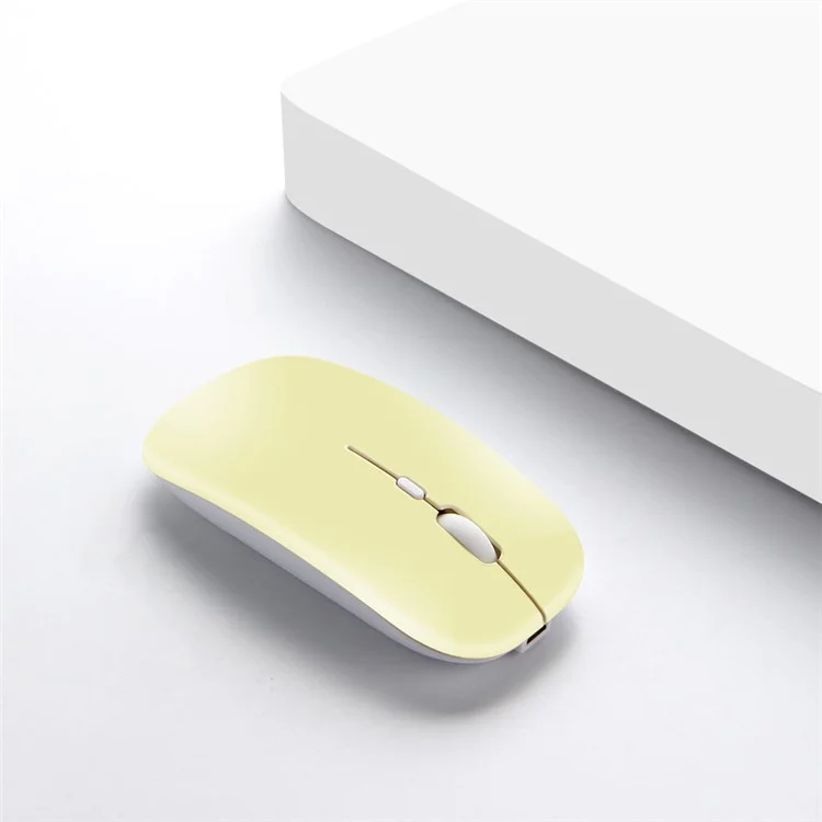 Rechargeable Quiet 2.4G Wireless Mouse Portable Computer Mice for PC Notebook Laptop - Yellow