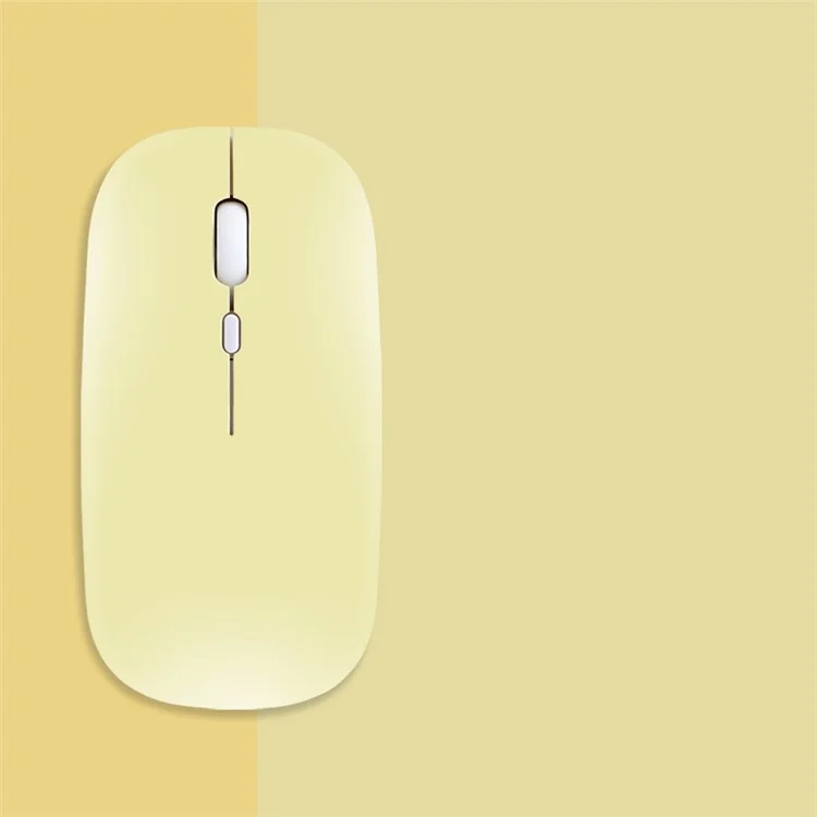 Rechargeable Quiet 2.4G Wireless Mouse Portable Computer Mice for PC Notebook Laptop - Yellow