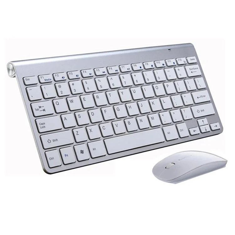 QH-001 2.4G Wireless Mini Keyboard Mouse Set - Silver