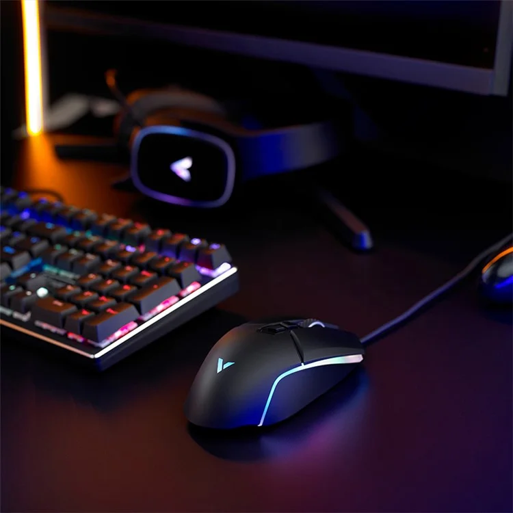 Rapoo V300 Программируемые Игровые Мыши USB -проводные Эргономичные Компьютерные Мыши с Подсветкой RGB Для Ноутбука пк