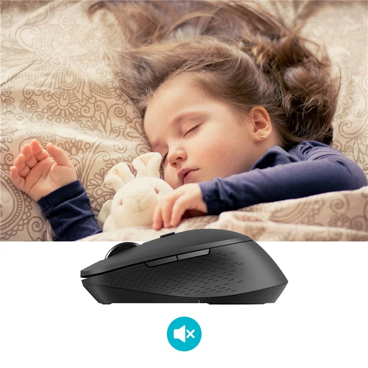 Rapoo A100G 2,4ghz Wireless Bluetooth Mouse Com 1300dpi Para PC Laptop Android Windows - Preto