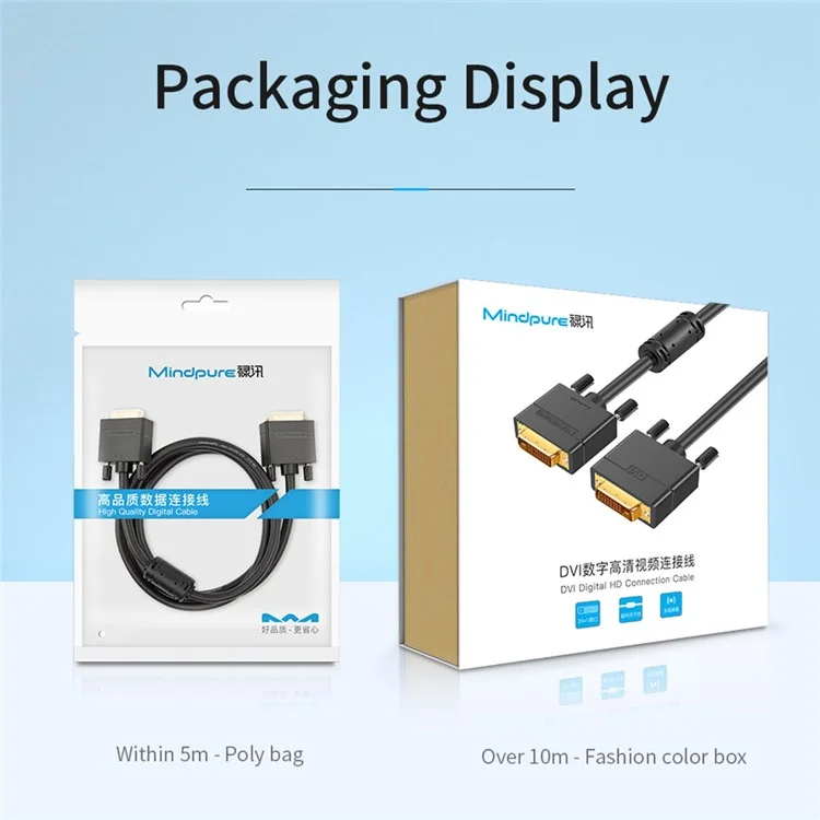MINDPURE DV003 3m DVI Male to DVI Male Cable 24+1 DVI Digital 1080P HD Connection Cable