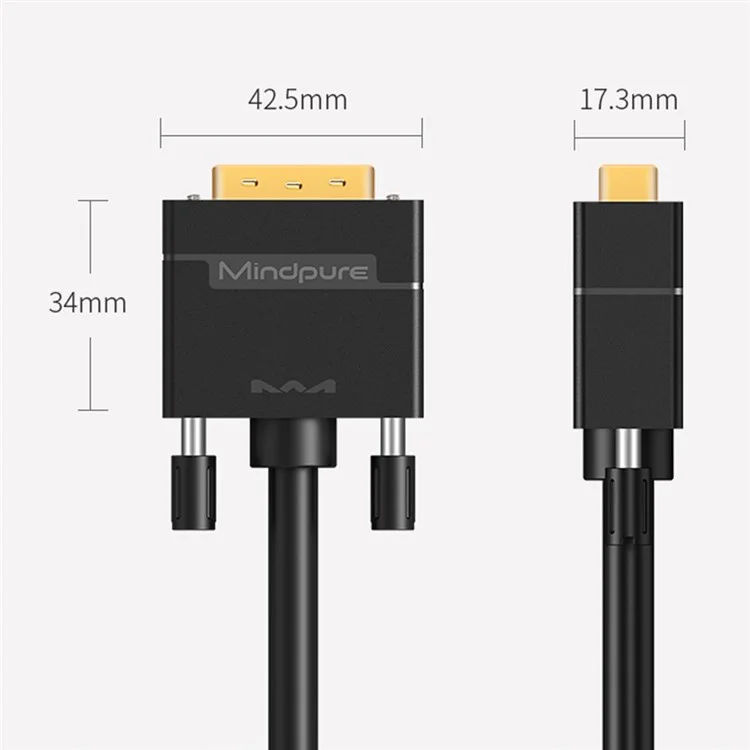 Mindpure DV003 1,5m DVI Mâle à DVI Câble Mâle 24 + 1 DVI Digital 1080p HD Cableau de Connexion