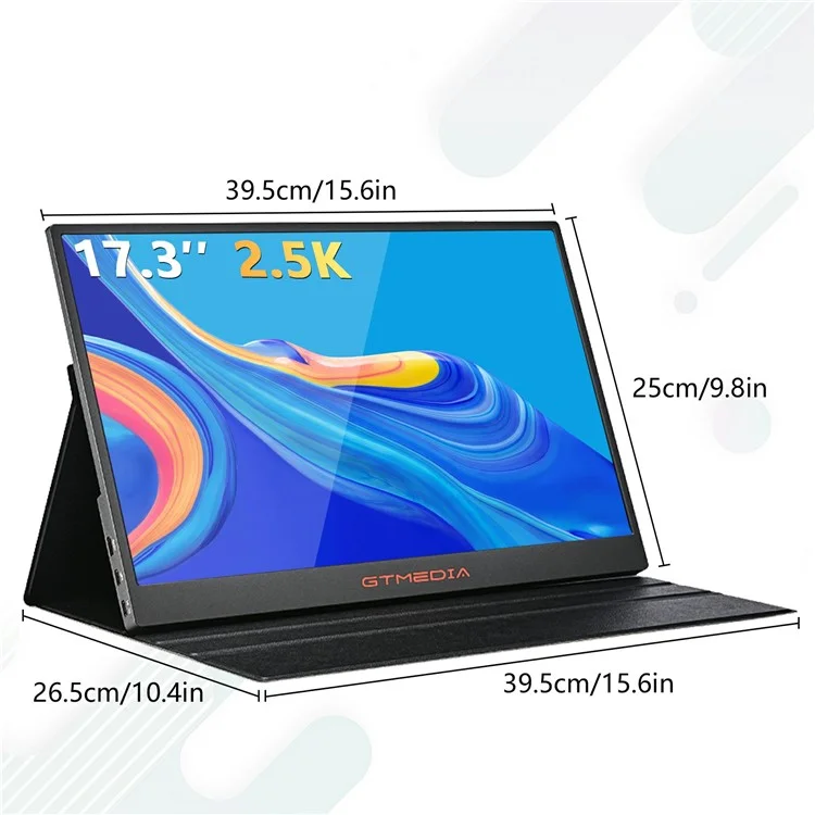 Monitor esteso per laptop da gioco GTMEDIA Mate 173 con schermo QHD IPS da 17,3 pollici - Spina USA