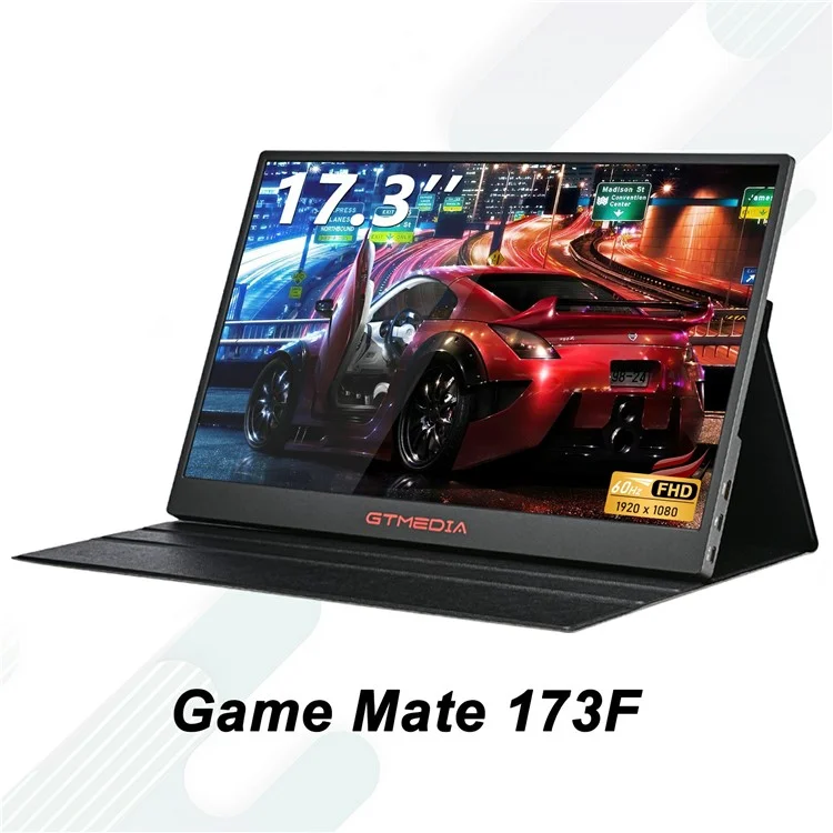 GTMEDIA Mate 173F Monitor de pantalla extendida para juegos de 17.3 pulgadas con pantalla FHD IPS 1080P - Enchufe estadounidense
