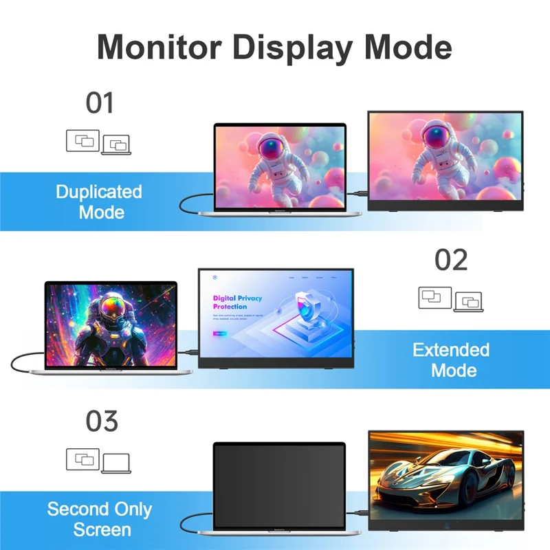 Écran portable M156F04 de 15,6 pouces pour ordinateur, Écran de projection 1920x1080 60Hz Affichage HD Écran d'extension