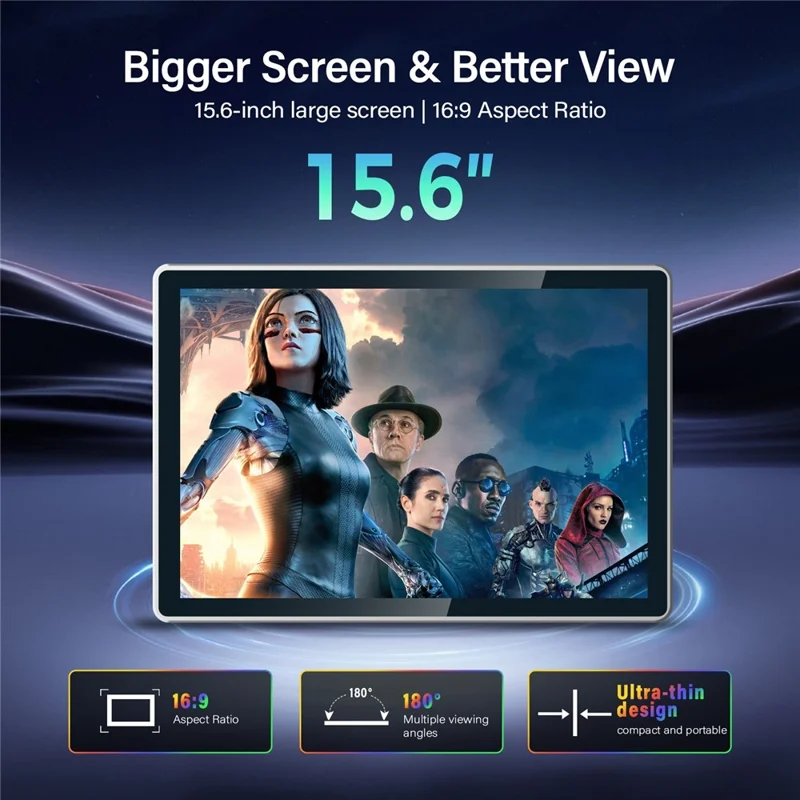 EMODERN Z2TV 15.6 inch Android 15.0 2GB+16GB Smart TV 8K Ultra HD WiFi 6 Bluetooth-compatible Touchscreen Monitor - EU Plug