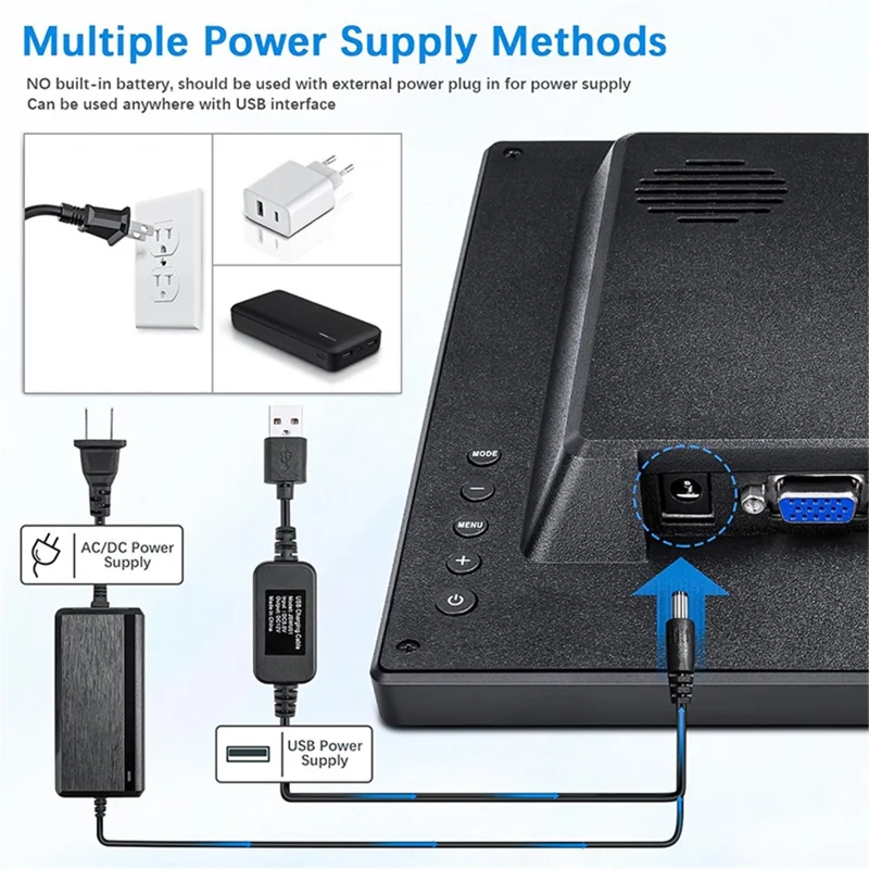 RX-103B 13.3-Inch Security Monitor 1920x1080 LED Display with Remote Control - EU Plug