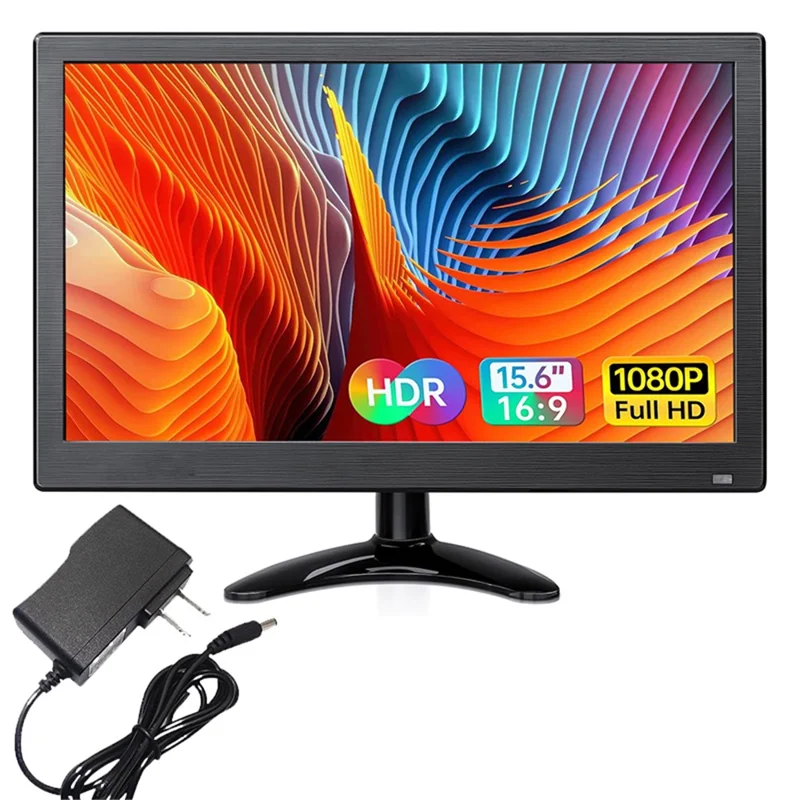 RX-105B 15.6-inch 1920*1080 Security Monitor LED Display with Remote Control - US Plug