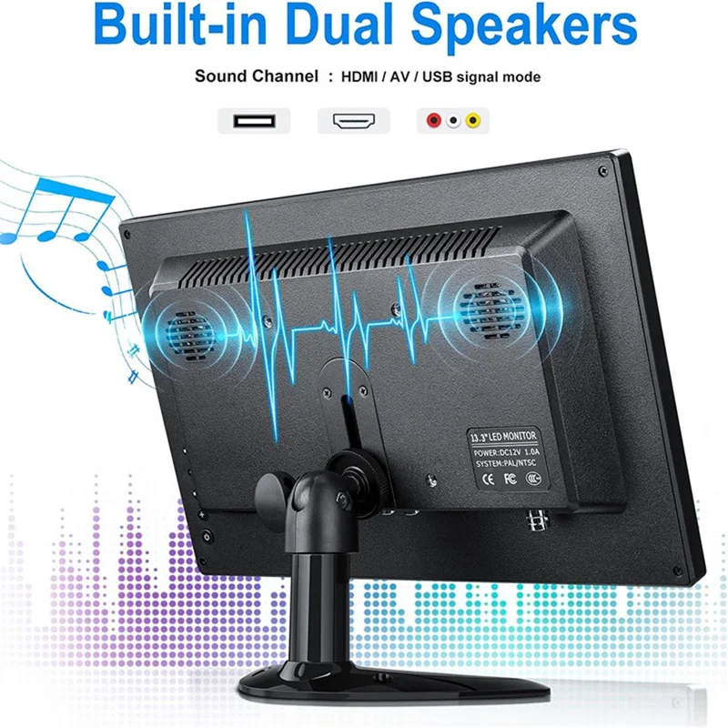 RX-105B 15.6-inch 1920*1080 Security Monitor LED Display with Remote Control - US Plug