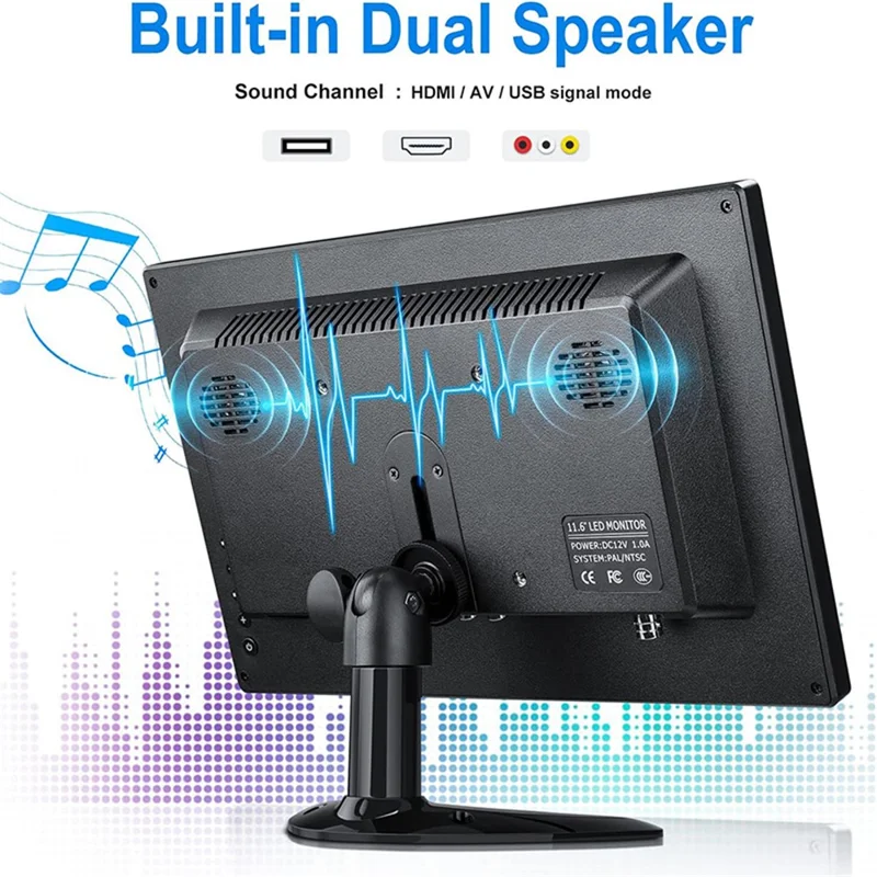 RX-102A 11.6-inch 1366*768 Monitor Desktop / Wall-mounted Display with Remote Control - UK Plug