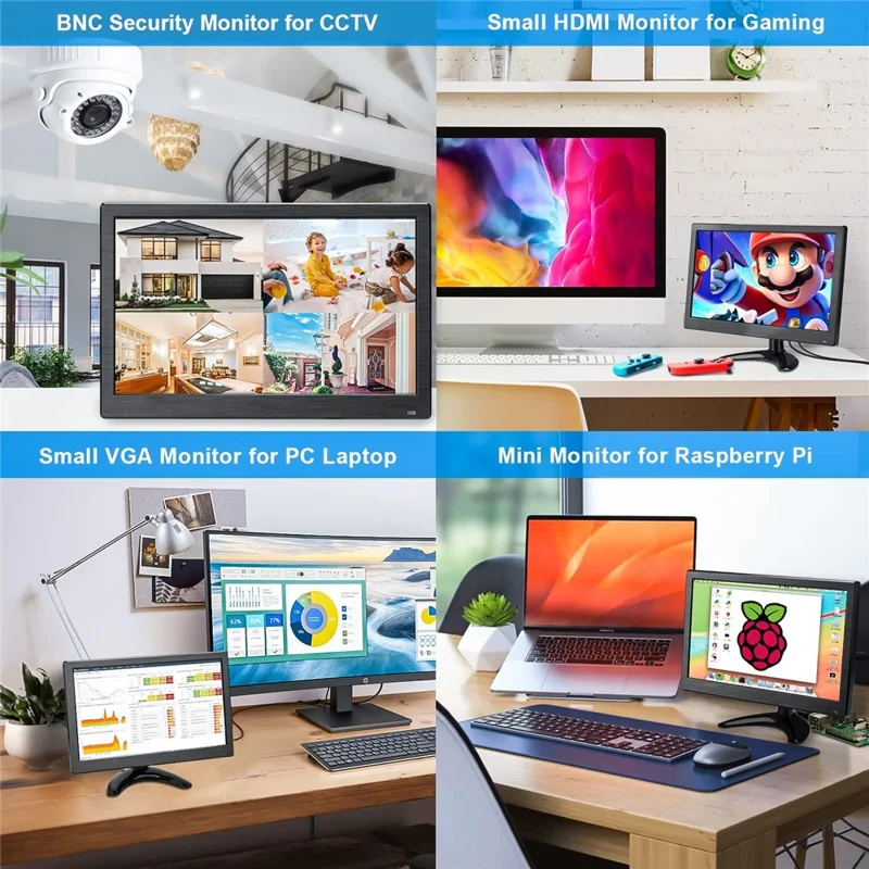 RX-102A 11.6-inch 1366*768 Monitor Desktop / Wall-mounted Display with Remote Control - UK Plug