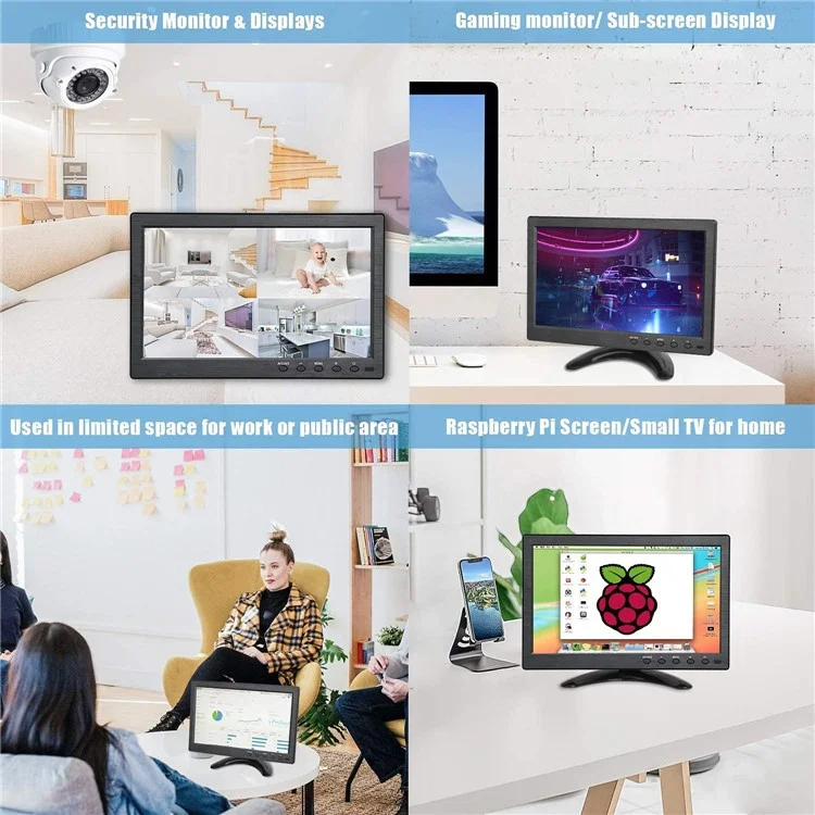 RX-101A 10.1-inch Security Monitor Portable Display with Remote Control - EU Plug
