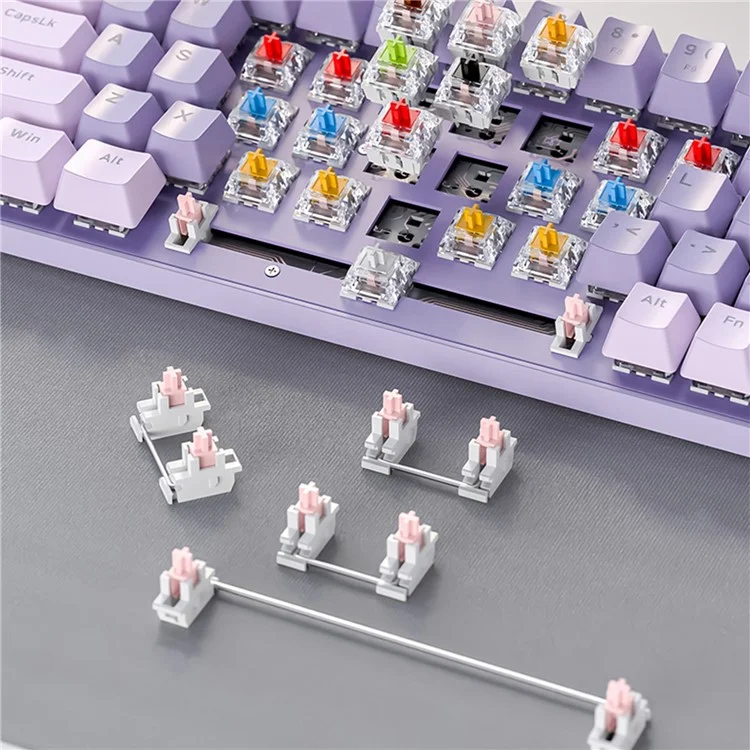 ZIYOULANG K65 78 Keys Hot Swappable Mechanical Keyboard RGB Light USB Wired Keyboard - Blue+Blue Switch