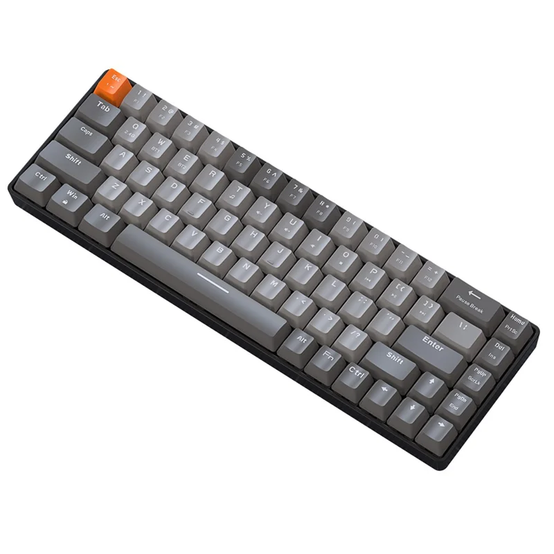 ZIYOULANG K68 Wireless Mechanical Keyboard 2.4G / Bluetooth-compatible Dual Mode 68-Key Keyboard - Dark Grey+Red Switch