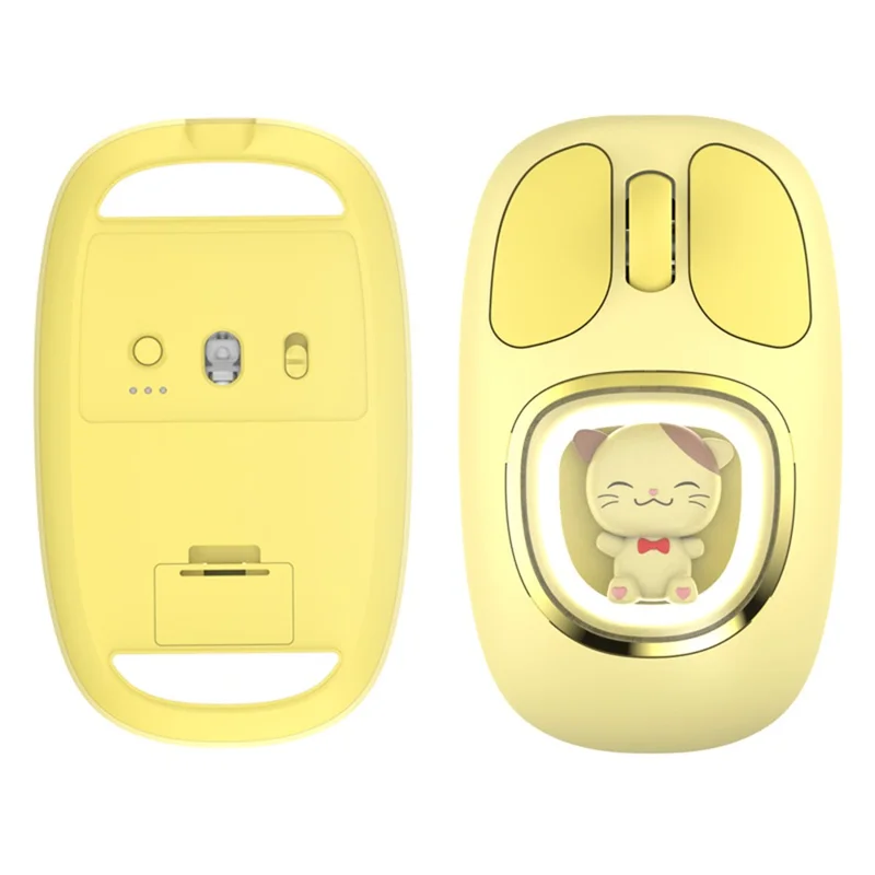 Y-FRUITFUL M94 2.4G+Bluetooth-compatible 3.0+Bluetooth-compatible 5.0 Tri-Mode Mouse Cartoon Doll Wireless Mice - Purple Witch