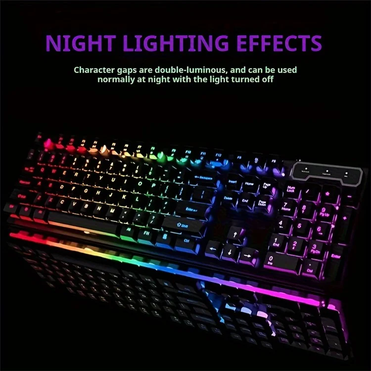 Clavier de jeu EWEADN GX330 pour ordinateur portable - Blanc / Arc-en-ciel