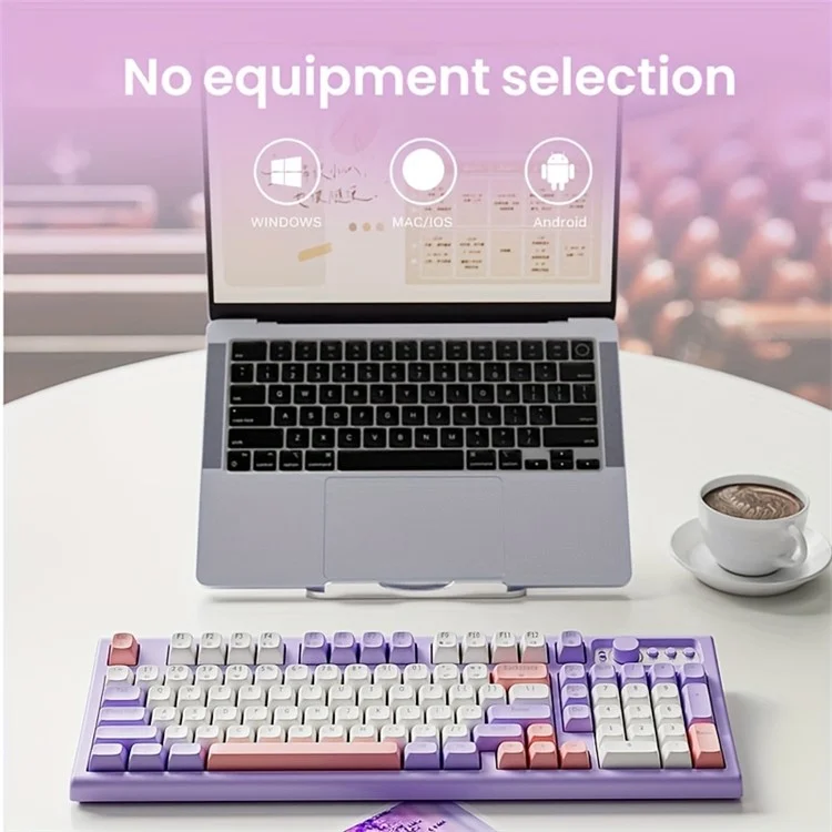 Tastiera wireless ricaricabile Bluetooth / 2.4G EWEADN V97 per computer portatile - Viola