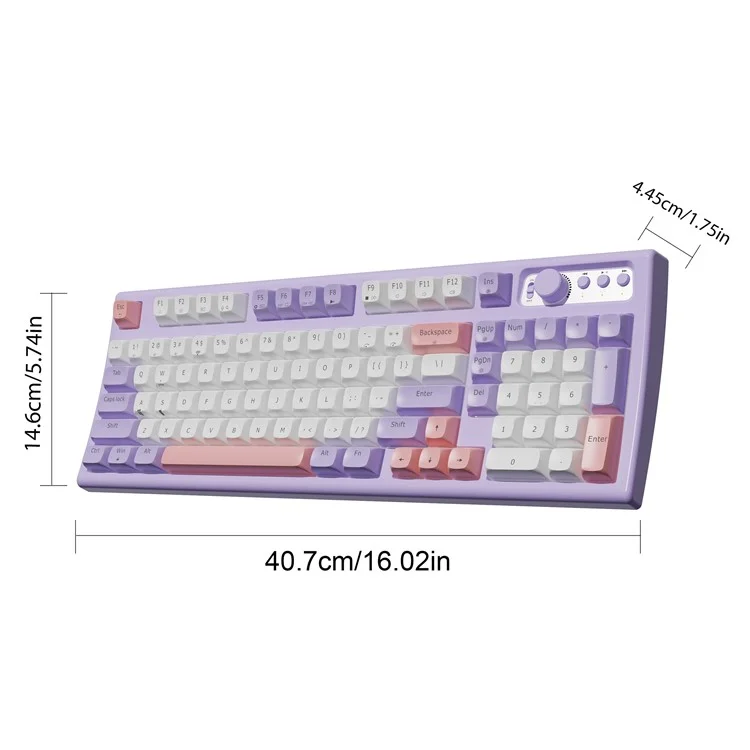 EWEADN V97 Bluetooth-compatible / 2.4G Wireless Rechargeable Keyboard Computer Laptop Keyboard - White