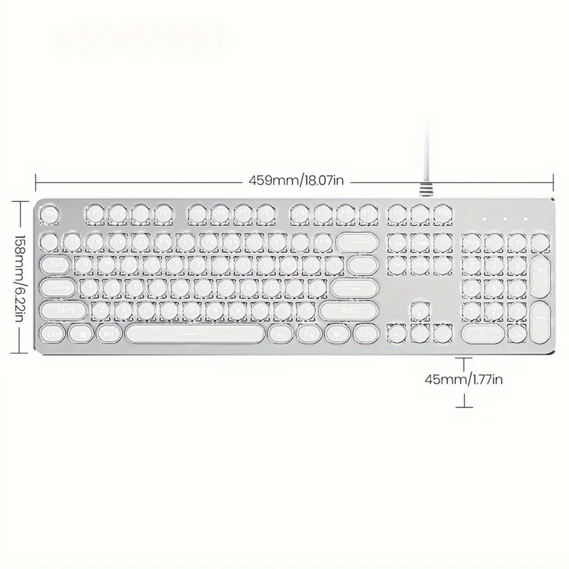 EWEADN TK100 Punk trådbunden tangentbord Dator Laptop Mekaniskt tangentbord - Svart brytare