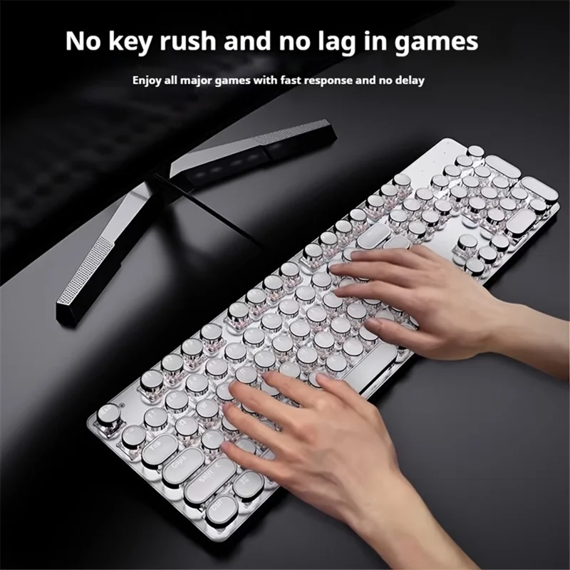 EWEADN TK100 Punk trådbunden tangentbord Dator Laptop Mekaniskt tangentbord - Svart brytare