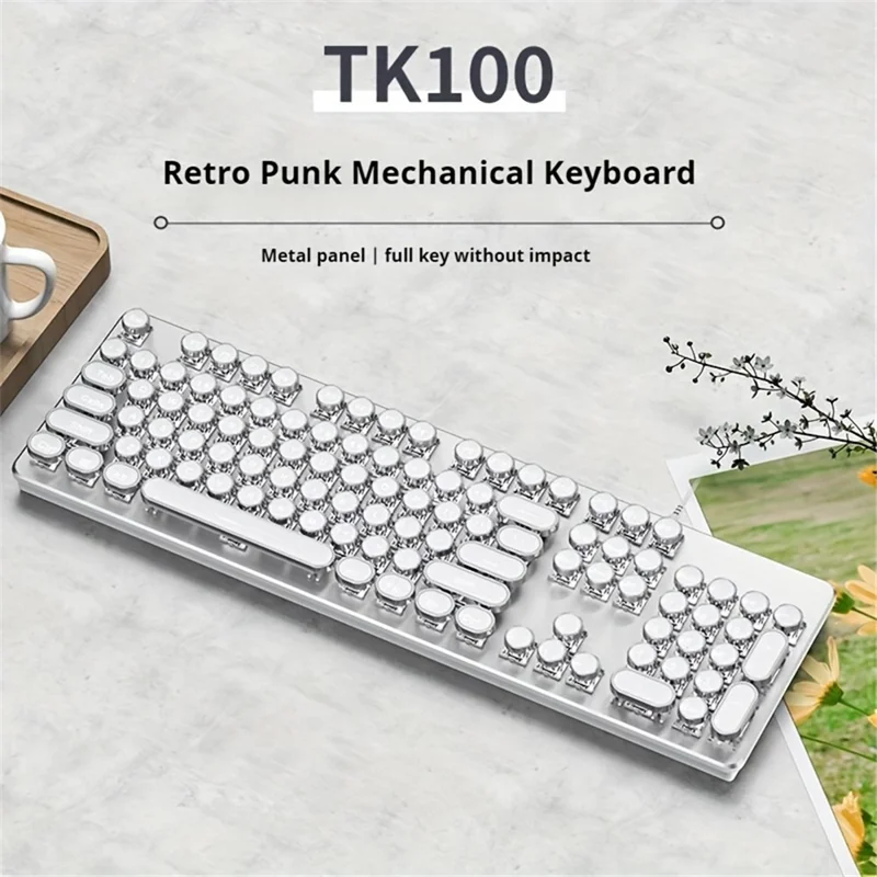 EWEADN TK100 Punk trådbunden tangentbord Dator Laptop Mekaniskt tangentbord - Svart brytare