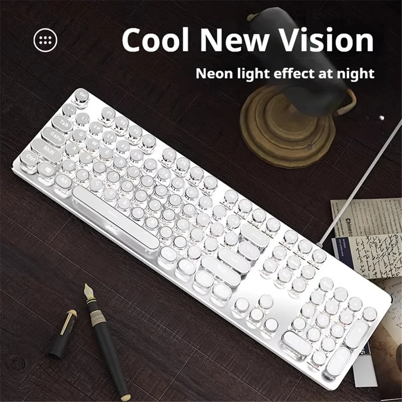 EWEADN TK100 Punk trådbunden tangentbord Dator Laptop Mekaniskt tangentbord - Svart brytare