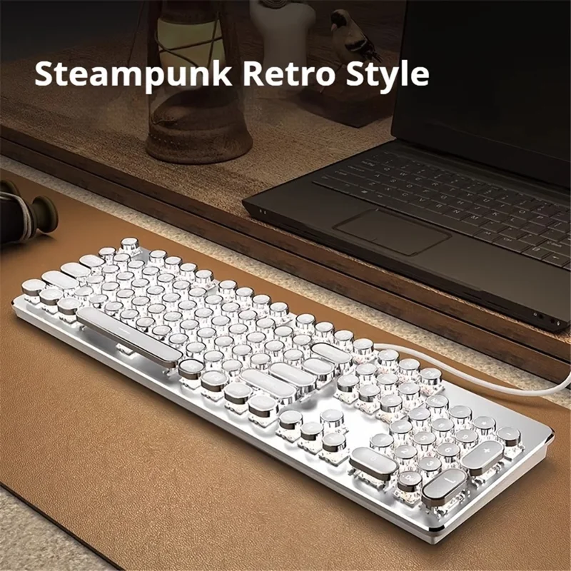 EWEADN TK100 Punk trådbunden tangentbord Dator Laptop Mekaniskt tangentbord - Svart brytare