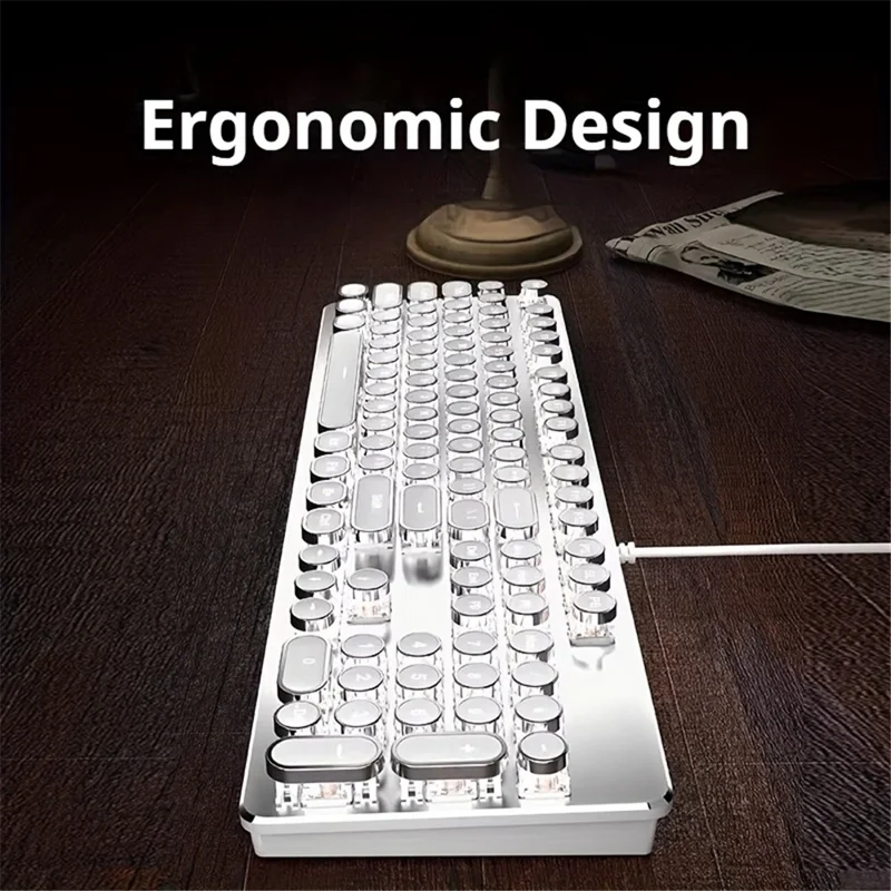 EWEADN TK100 Punk trådbunden tangentbord Dator Laptop Mekaniskt tangentbord - Svart brytare