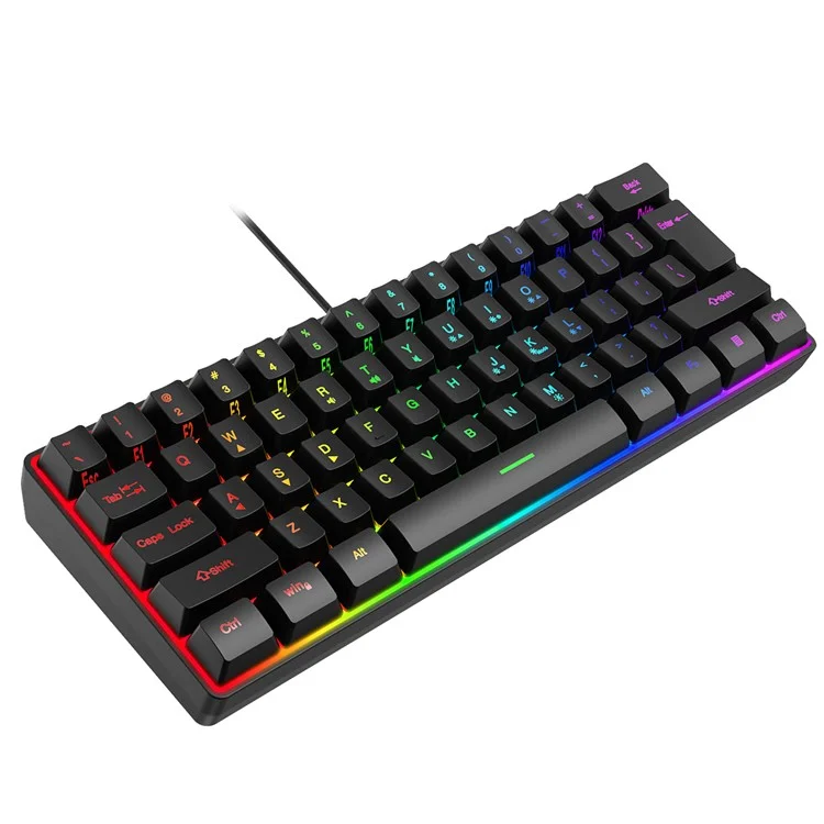 Y-fruitful K401 Wired Keyboard 61-ключ RGB Backlit Computer Office Gaming Клавиатура