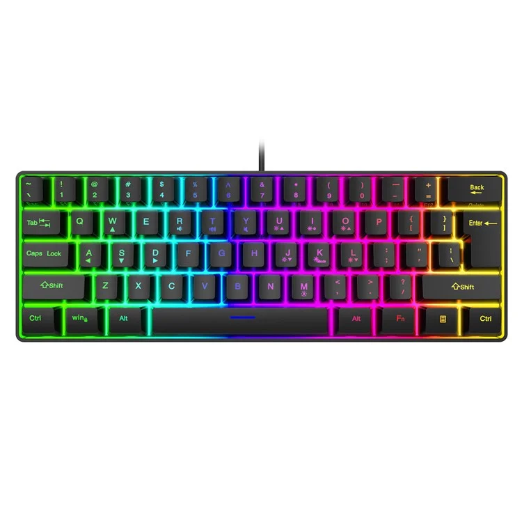 Y-fruitful K401 Wired Keyboard 61-ключ RGB Backlit Computer Office Gaming Клавиатура