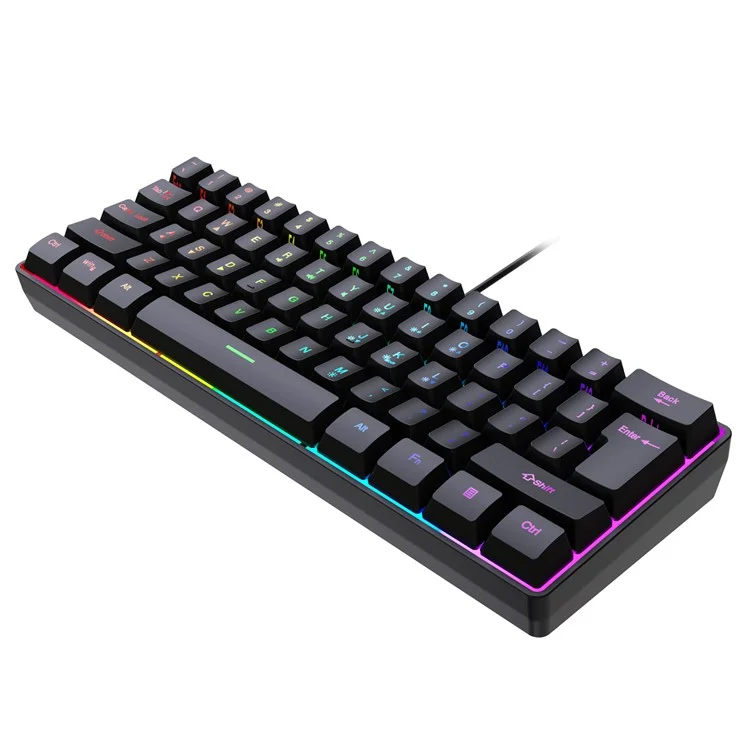 Y-fruitful K401 Wired Keyboard 61-ключ RGB Backlit Computer Office Gaming Клавиатура